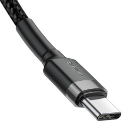 Baseus CATKLF-HG1 USB-C - USB-C PD QC kabelis 60W 3A 480Mb/ s 2m - juoda ir pilka