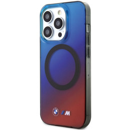 BMW M Gradient MagSafe dėklas iPhone 15 Pro - raudonos ir mėlynos spalvos