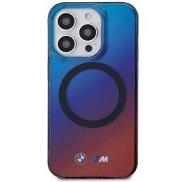 BMW M Gradient MagSafe dėklas iPhone 15 Pro - raudonos ir mėlynos spalvos