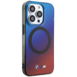 BMW M Gradient MagSafe dėklas iPhone 15 Pro - raudonos ir mėlynos spalvos