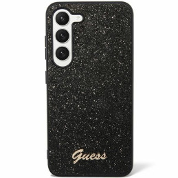 Guess Glitter Script dėklas, skirtas Samsung Galaxy S24+ - juodas