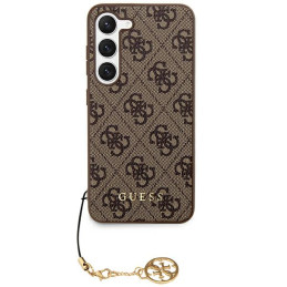 Guess 4G Charms Collection dėklas, skirtas Samsung Galaxy S24 - rudas
