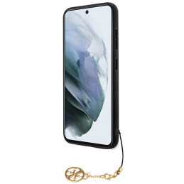 Guess 4G Charms Collection dėklas, skirtas Samsung Galaxy S24 - juodas