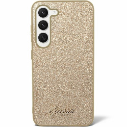 Guess Glitter Script dėklas Samsung Galaxy S24 - auksinis