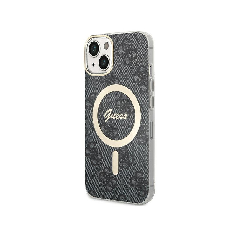 Guess 4G MagSafe dėklas iPhone 15 Plus / 14 Plus - juodas