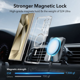 ESR Classic Hybrid Halolock dėklas su MagSafe, skirtas Samsung Galaxy S24 Ultra - skaidrus