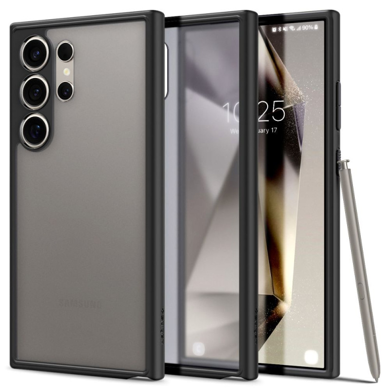 Spigen Ultra Hybrid dėklas, skirtas Samsung Galaxy S24 Ultra - skaidrus ir juodas