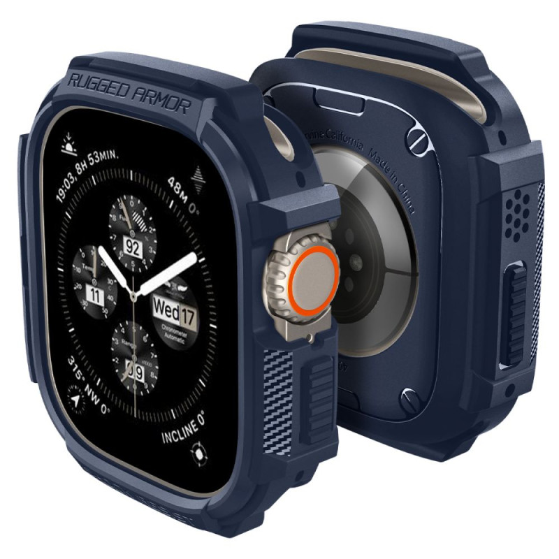Spigen Rugged Armor dėklas, skirtas Apple Watch Ultra 1/ 2 (49 mm) - tamsiai mėlynas