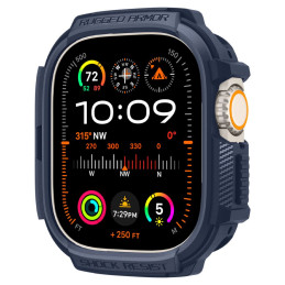 Spigen Rugged Armor dėklas, skirtas Apple Watch Ultra 1/ 2 (49 mm) - tamsiai mėlynas