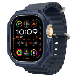 Spigen Rugged Armor dėklas, skirtas Apple Watch Ultra 1/ 2 (49 mm) - tamsiai mėlynas