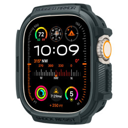 Spigen Rugged Armor dėklas Apple Watch Ultra 1/ 2 (49 mm) - tamsiai žalias
