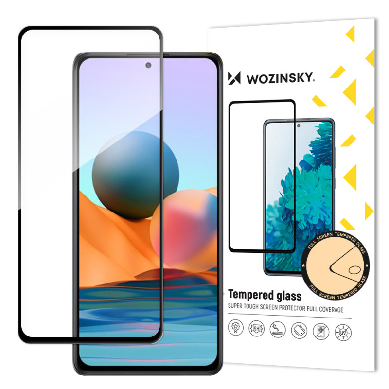 Wozinsky itin patvarus Full Glue grūdintas stiklas su rėmeliu Case Friendly Xiaomi Redmi Note 12 Pro+ / Note 12 Pro / No...