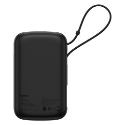 Baseus Qpow Pro+ 10000mAh 22,5W maitinimo blokas su įmontuotu USB-C laidu ir ekranu – juodas