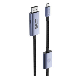 „Baseus“ didelės raiškos serija BS-OH139 USB-C / DP 8K PD 100W 1,5 m kabelis – juodas