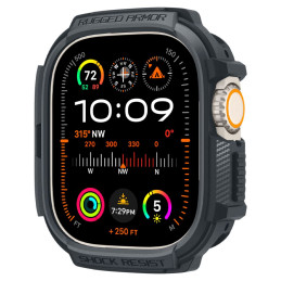 Spigen Rugged Armor dėklas, skirtas Apple Watch Ultra 1/ 2 (49 mm) - tamsiai pilkas