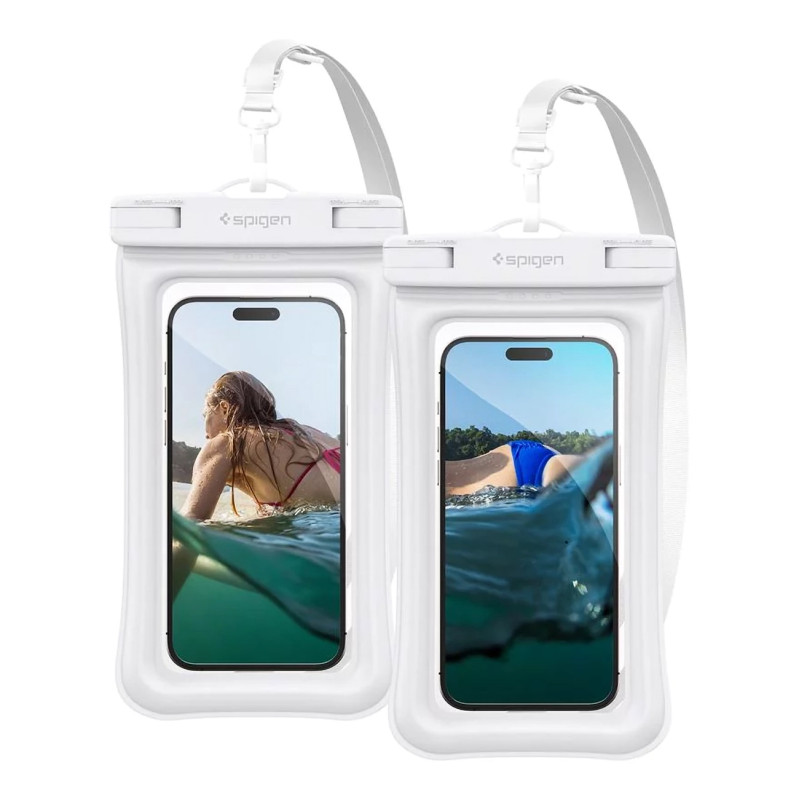 Spigen Aqua Shield A610 vandeniui atsparus dėklas, plūduriuojantis ant vandens - baltas 2 vnt.
