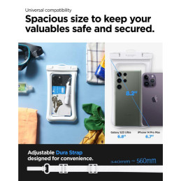 Spigen Aqua Shield A610 vandeniui atsparus dėklas, plūduriuojantis ant vandens - baltas 2 vnt.