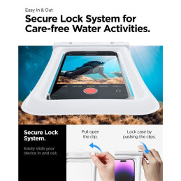 Spigen Aqua Shield A610 vandeniui atsparus dėklas, plūduriuojantis ant vandens - baltas 2 vnt.