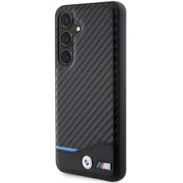 BMW Leather Carbon dėklas Samsung Galaxy S24 - juodas