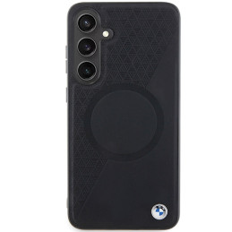 BMW firminis odinis pusiau tekstūruotas ir apskritas MagSafe dėklas, skirtas Samsung Galaxy S24 – juodas