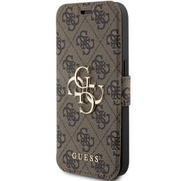 Guess 4G Metal Logo dėklas, skirtas iPhone 15 Pro - rudas