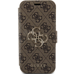 Guess 4G Metal Logo dėklas, skirtas iPhone 15 Pro - rudas