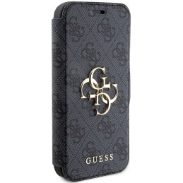 Guess 4G Metal Logo dėklas, skirtas iPhone 15 Pro - pilkas