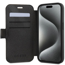 Guess 4G Metal Logo dėklas, skirtas iPhone 15 Pro - pilkas