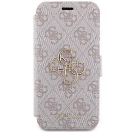 Guess 4G Metal Logo dėklas iPhone 15 Pro - rožinis