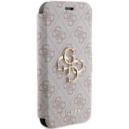 Guess 4G Metal Logo dėklas iPhone 15 Pro - rožinis