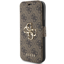 Guess 4G Metal Logo dėklas iPhone 15 / 14 / 13 - rudas