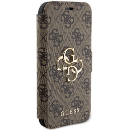 Guess 4G Metal Logo dėklas iPhone 15 / 14 / 13 - rudas