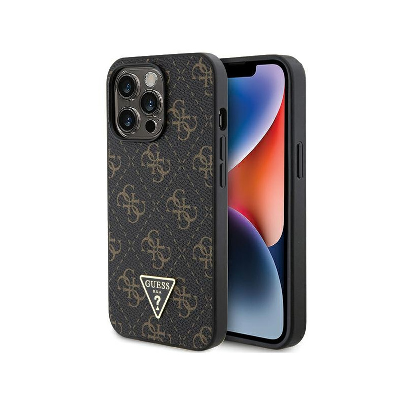 Guess 4G Triangle Metal Logo dėklas skirtas iPhone 13 Pro / iPhone 13 - juodas