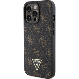 Guess 4G Triangle Metal Logo dėklas, skirtas iPhone 13 Pro Max - juodas