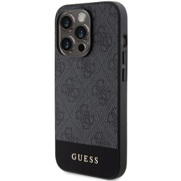 Guess 4G Stripe Collection dėklas iPhone 15 Pro - pilkas
