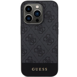 Guess 4G Stripe Collection dėklas iPhone 15 Pro - pilkas