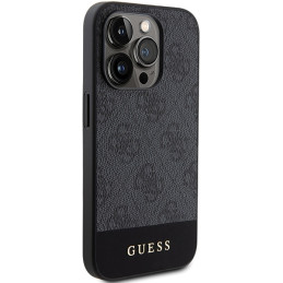 Guess 4G Stripe Collection dėklas iPhone 15 Pro - pilkas