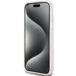 Guess IML 4G Gold Stripe dėklas, skirtas iPhone 15 Plus / 14 Plus - rožinis
