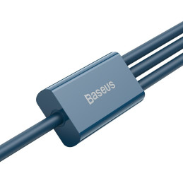 Baseus Superior 3in1 kabelis USB - Lightning / USB Type C / micro USB 3.5 A 1,5 m mėlynas (CAMLTYS-03)