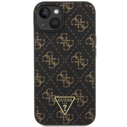 Guess 4G Triangle Metal Logo dėklas iPhone 15 Plus / 14 Plus - juodas