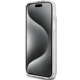 Guess IML 4G Gold Stripe dėklas iPhone 15/ 14/ 13 - juodas