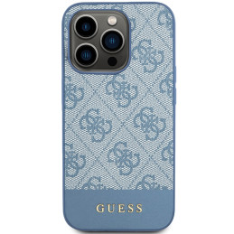 Guess 4G Stripe Collection dėklas, skirtas iPhone 15 Pro Max - mėlynas