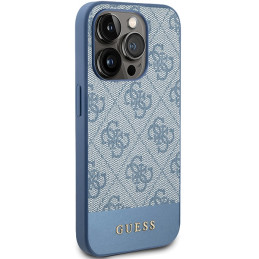 Guess 4G Stripe Collection dėklas, skirtas iPhone 15 Pro Max - mėlynas