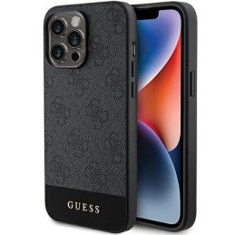 Guess 4G Stripe Collection dėklas, skirtas iPhone 15 Pro Max - pilkas