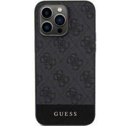 Guess 4G Stripe Collection dėklas, skirtas iPhone 15 Pro Max - pilkas