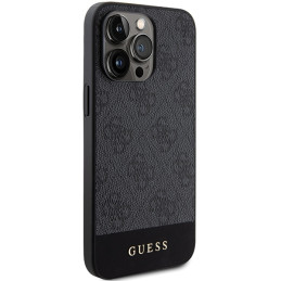 Guess 4G Stripe Collection dėklas, skirtas iPhone 15 Pro Max - pilkas
