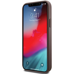 Guess 4G Collection odinis metalinis logotipas MagSafe dėklas, skirtas iPhone 12 Pro / iPhone 12 - rudas