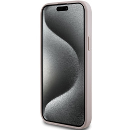 Guess 4G Collection odinis metalinis logotipas MagSafe dėklas, skirtas iPhone 14/ 15/ 13 – rožinis