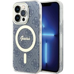 Guess IML 4G MagSafe dėklas iPhone 15 Pro Max - mėlynas