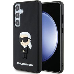 Karl Lagerfeld 3D Rubber Ikonik dėklas Samsung Galaxy S24+ - juodas